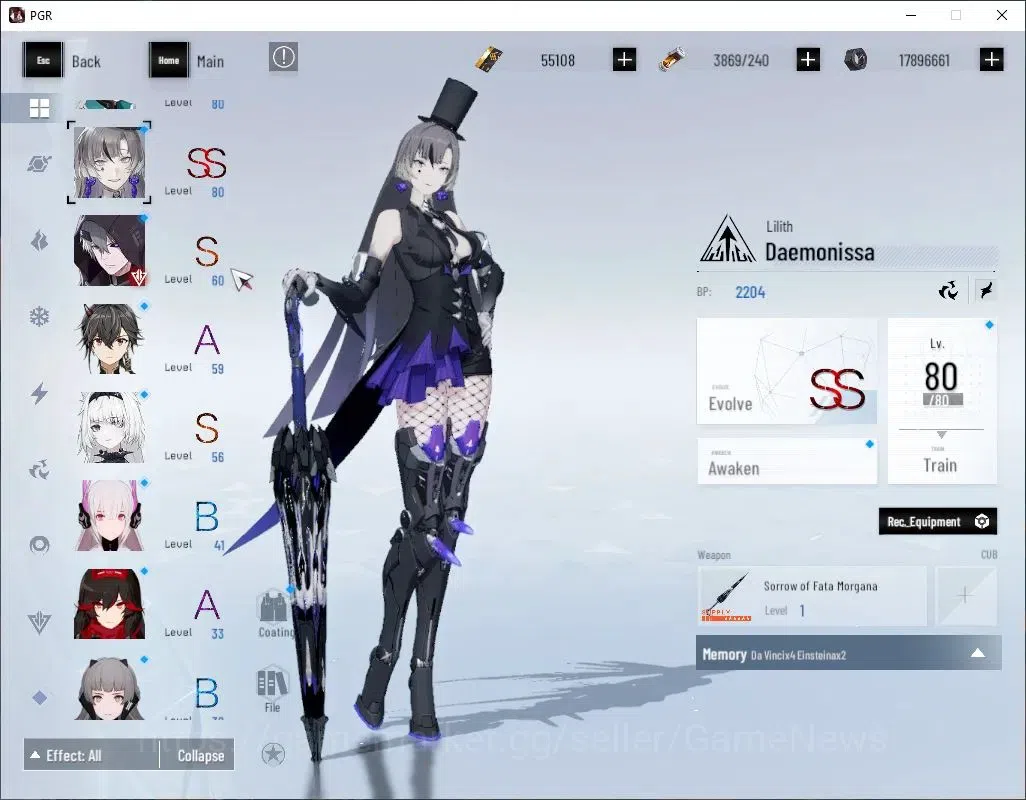 Punishing: Gray Raven Accounts Asia|Lvl 88|55,1K BC+19,3K YC+10,2K BlueC|SSS Seca image 4