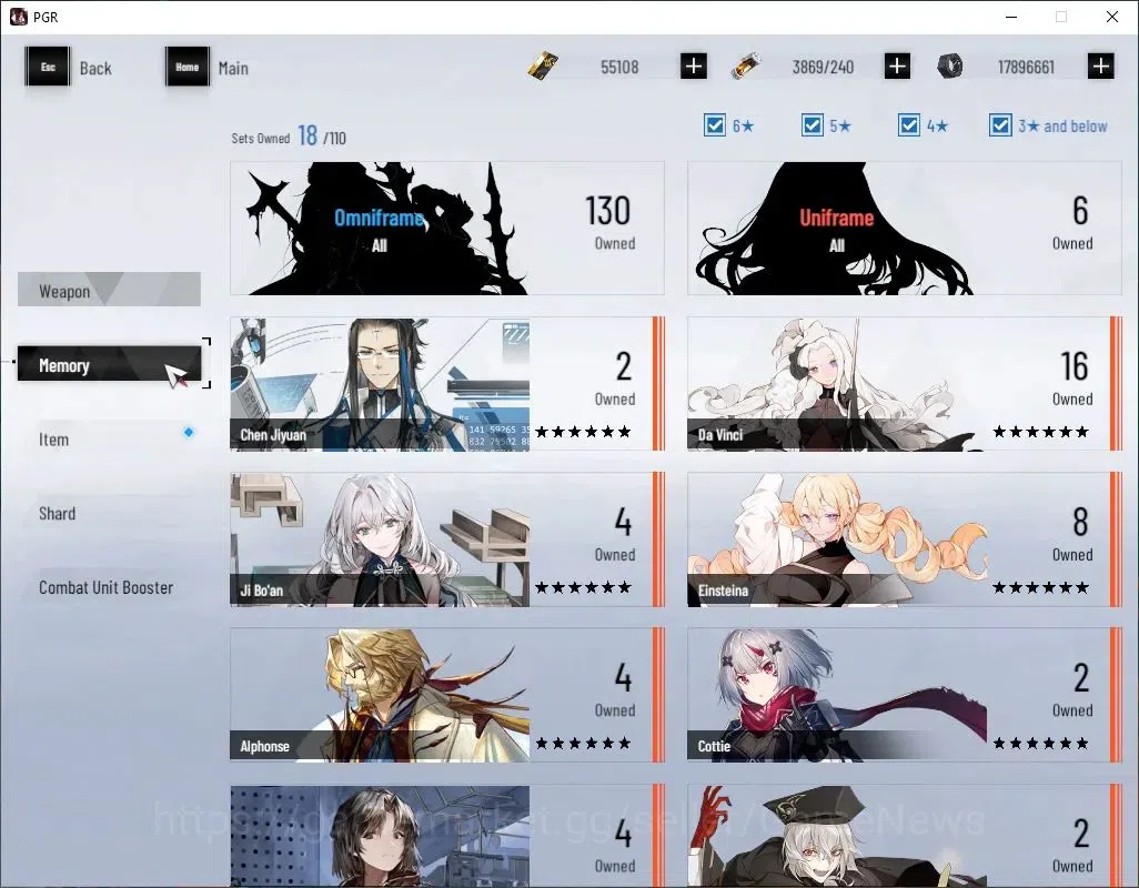 Punishing: Gray Raven Accounts Asia|Lvl 88|55,1K BC+19,3K YC+10,2K BlueC|SSS Seca image 7