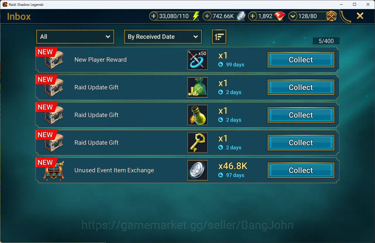 Raid: Shadow Legends Accounts Power 697k|Energy 33k|Diamond 1,8k|1 Mythical [Ala image 7