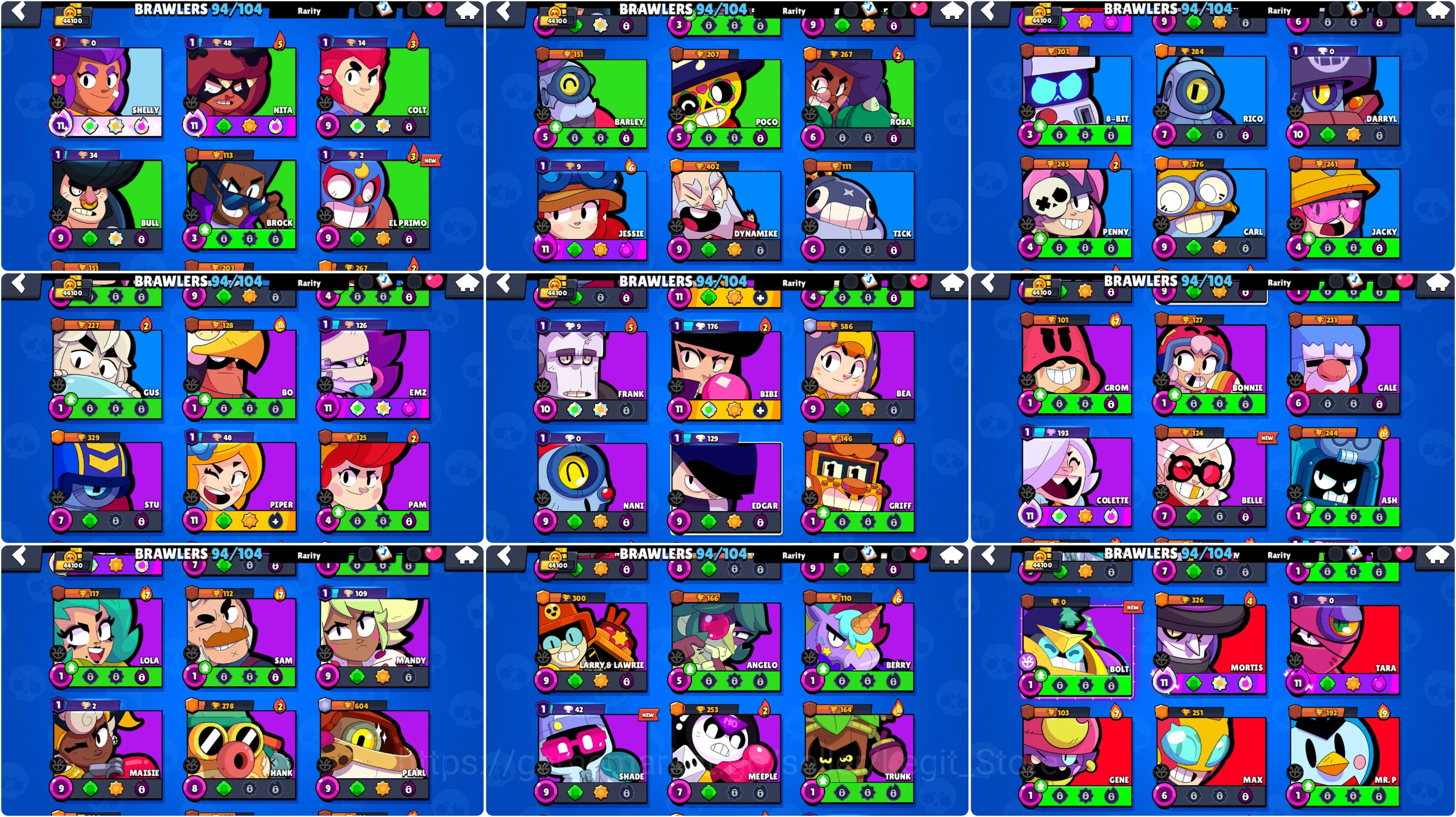 Brawl Stars Accounts 44k TROPHY | MECHA PETAL PIPER | 94 BRAWLERS | MECHA CROW | MINOTAUR BULL | SANTA STU | CAPTAIN CARL 4