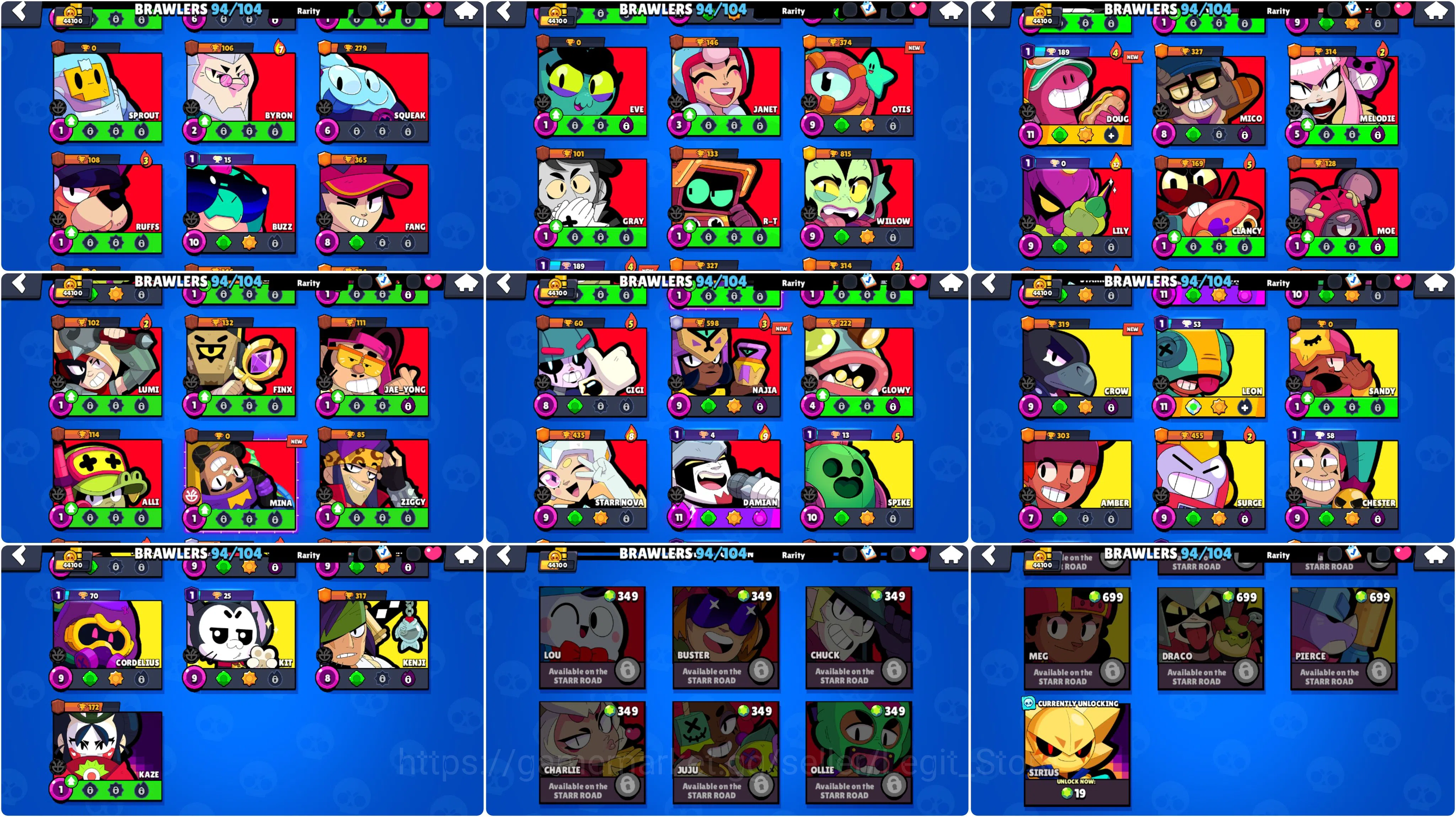 Brawl Stars Accounts 44k TROPHY | MECHA PETAL PIPER | 94 BRAWLERS | MECHA CROW | MINOTAUR BULL | SANTA STU | CAPTAIN CARL 5