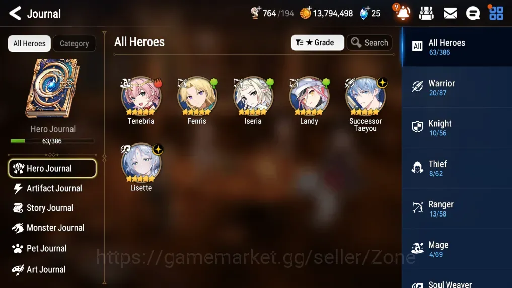 Epic Seven Accounts Starter Global Unverif|Best Starter|2 ML(Lisette,S.Taeyou)+4*5 RGB|PoH+Bless ON|450 MM|MoR 1
