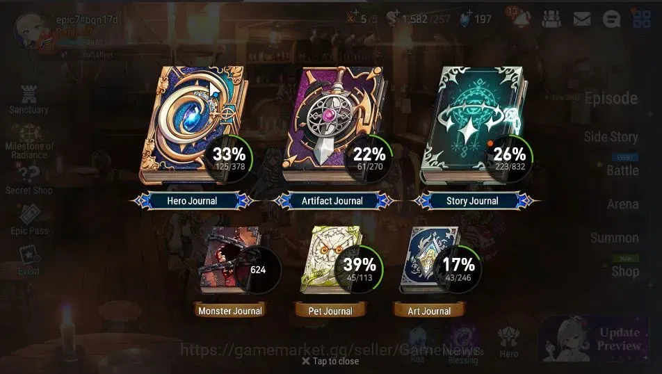 Epic Seven Accounts Starter Global Unverif|NewEra|7 ML(LOT Scales,Harsetti,DB 3