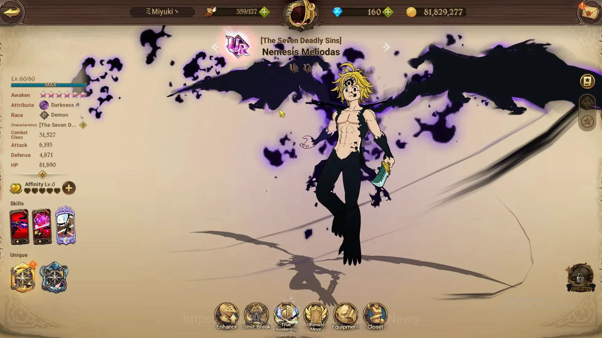 The Seven Deadly Sins: Grand Cross Accounts Others Global|1,2M CC|160 DM+30 LS|1 LR+6 UR+Collab Gachikuta|Elizabeth,N 12
