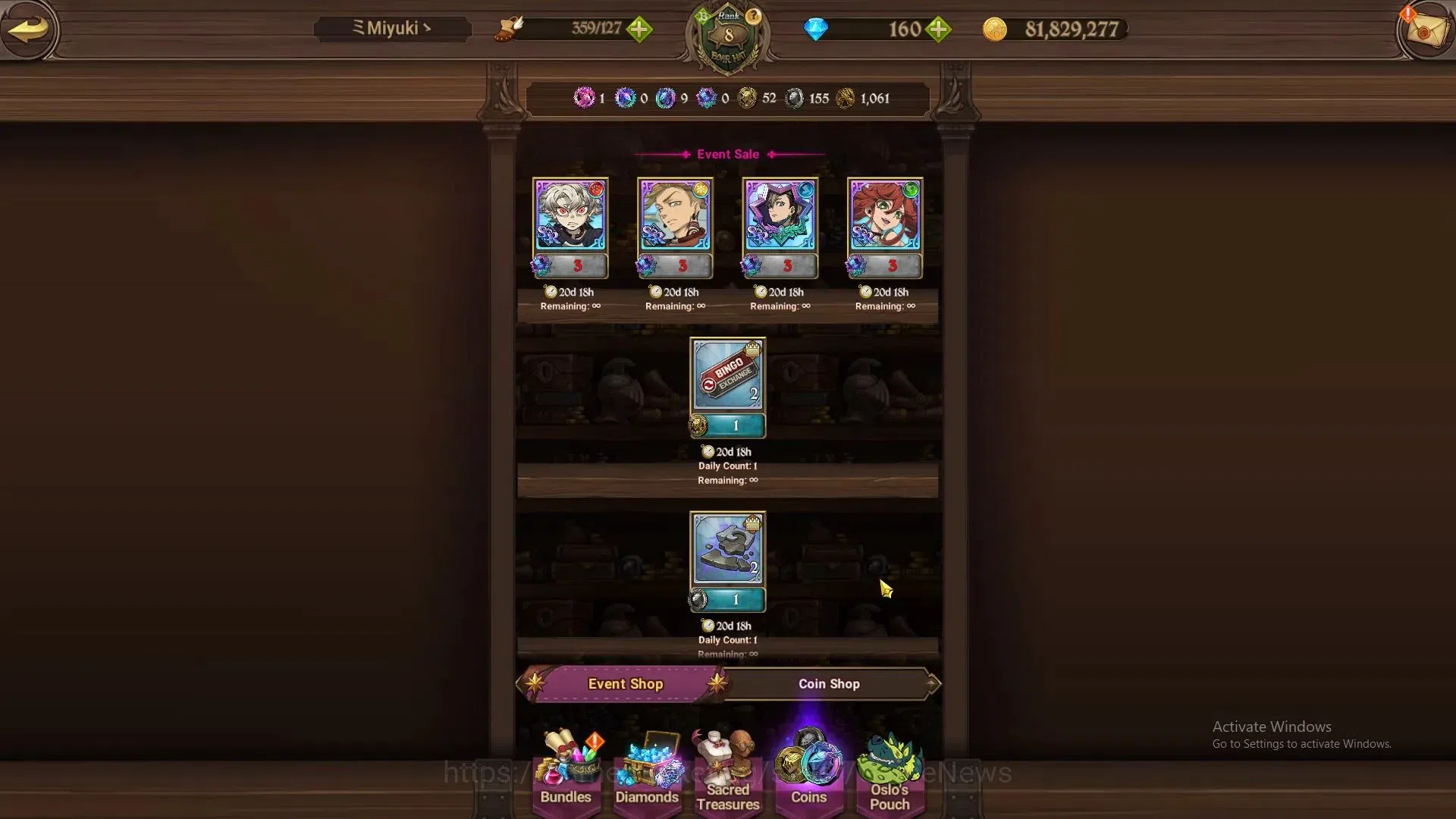 The Seven Deadly Sins: Grand Cross Accounts Others Global|1,2M CC|160 DM+30 LS|1 LR+6 UR+Collab Gachikuta|Elizabeth,N 19