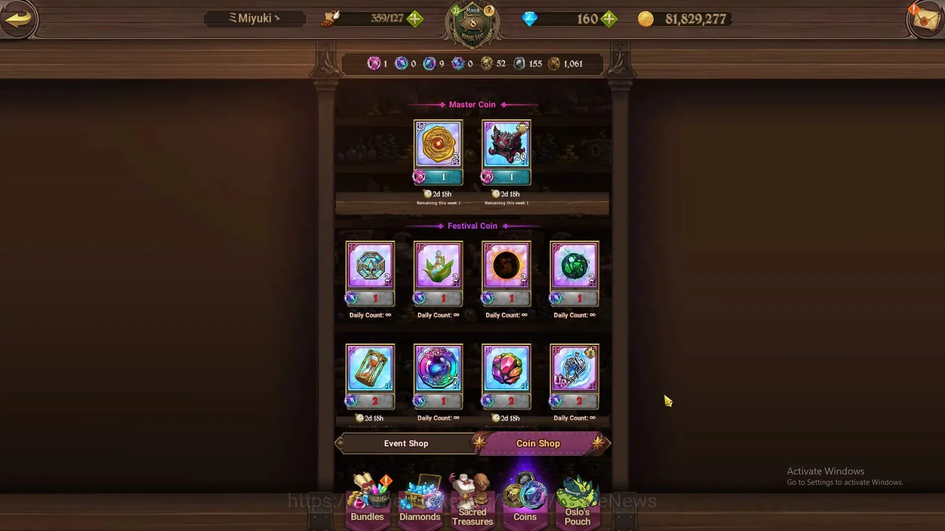 The Seven Deadly Sins: Grand Cross Accounts Others Global|1,2M CC|160 DM+30 LS|1 LR+6 UR+Collab Gachikuta|Elizabeth,N 20