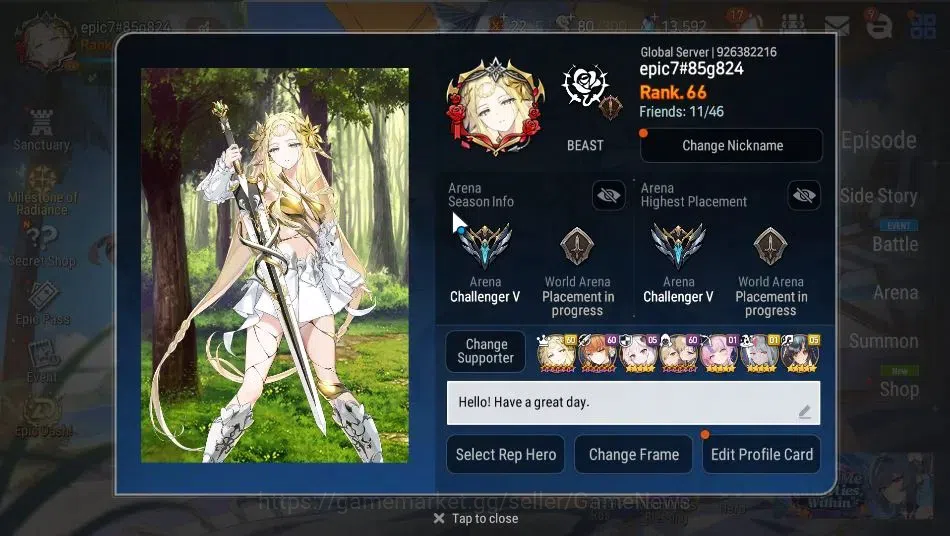 Epic Seven Accounts GLOBAL Unverif|NewEra|16 ML(SN Yulha,Rhiana&Luciel image 2
