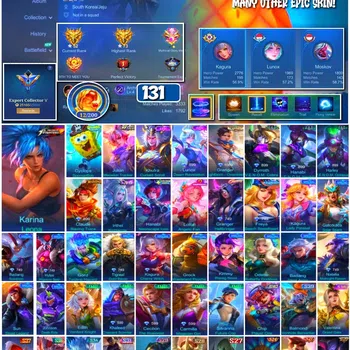 Mobile Legends: Bang Bang Collector #3817 131 Skins | SpongeBob | KoF Karina | Many Ep image 1