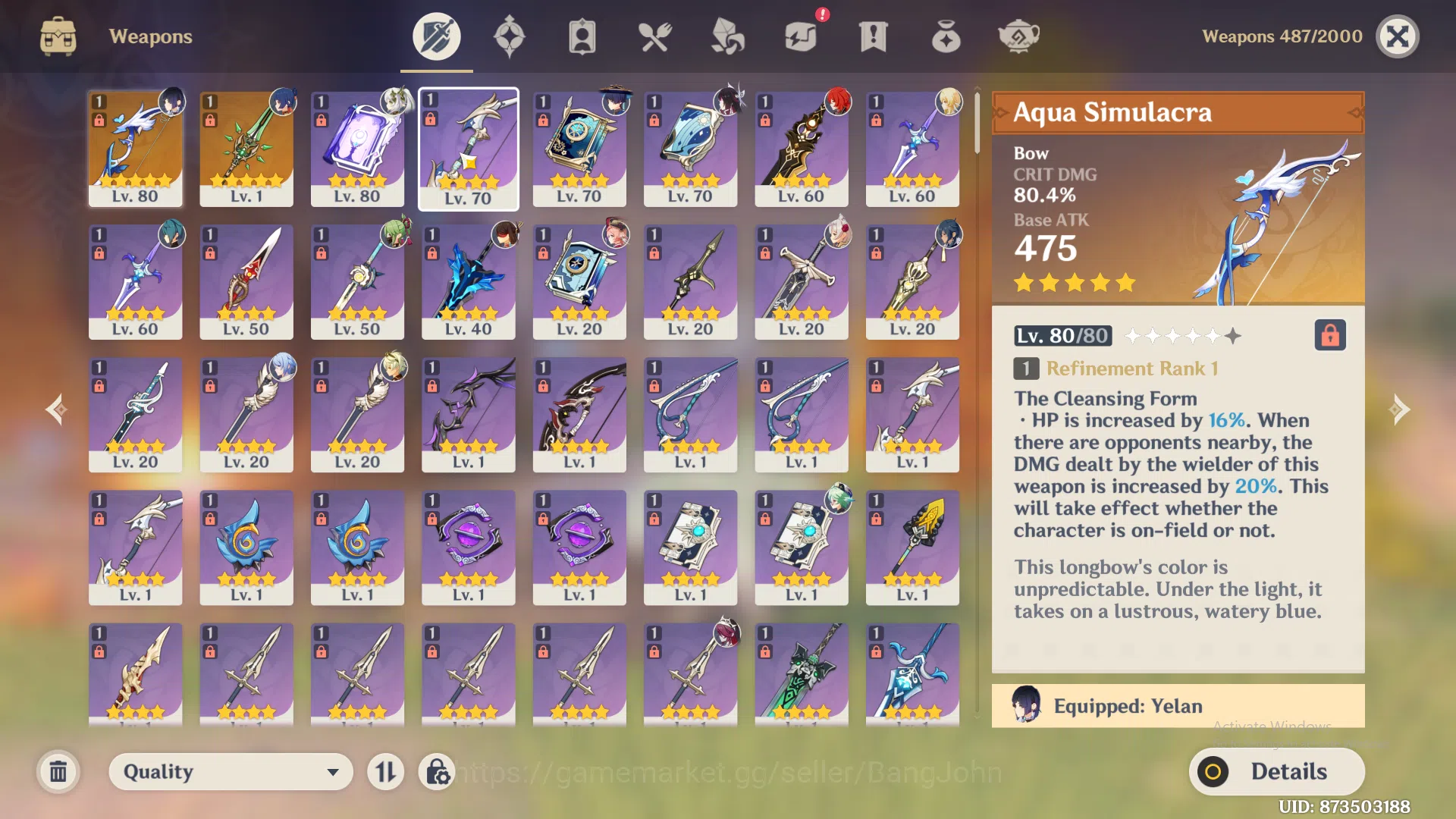 Genshin Impact Accounts ASIA | AR 53 | 5 limit Yelan,Nahida,columbina,Wand image 4