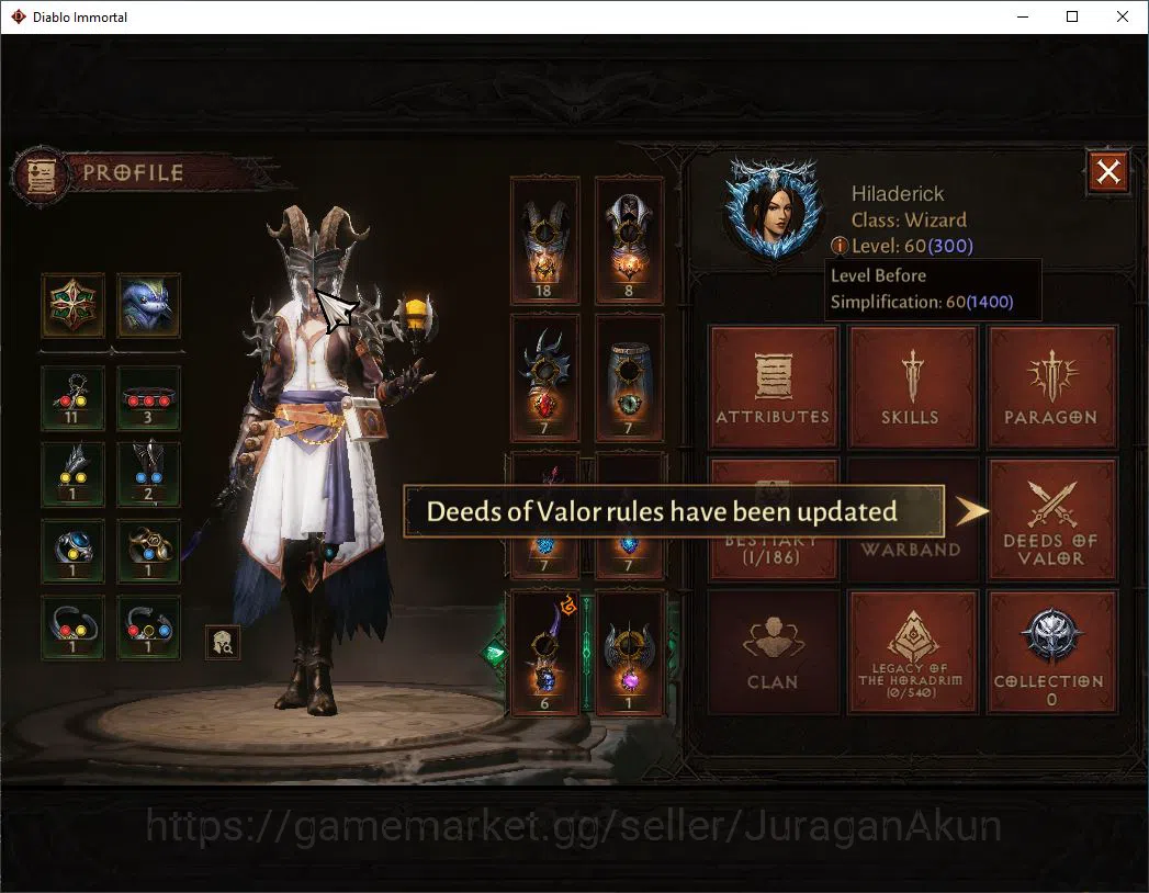 Diablo Immortal Accounts SA - Malah|Lv60(300)Wizard|11K CR|Reso 450|Hell II image 3