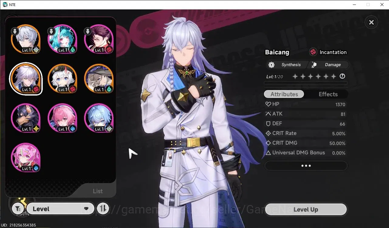 Neverness to Everness Accounts Global EUROPE HL 3| 3 SSR [Sakiri, Baicang, Jiuyuan] +Tiger Incoming Livery| 6 SR [Adler 2