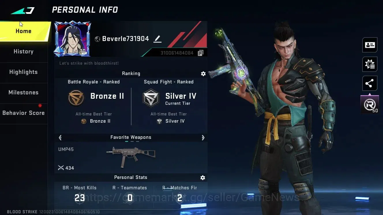 Blood Strike Accounts ASIA |ULTRA [UMP45-Ascension] | Legendary Guns[M4A image 2