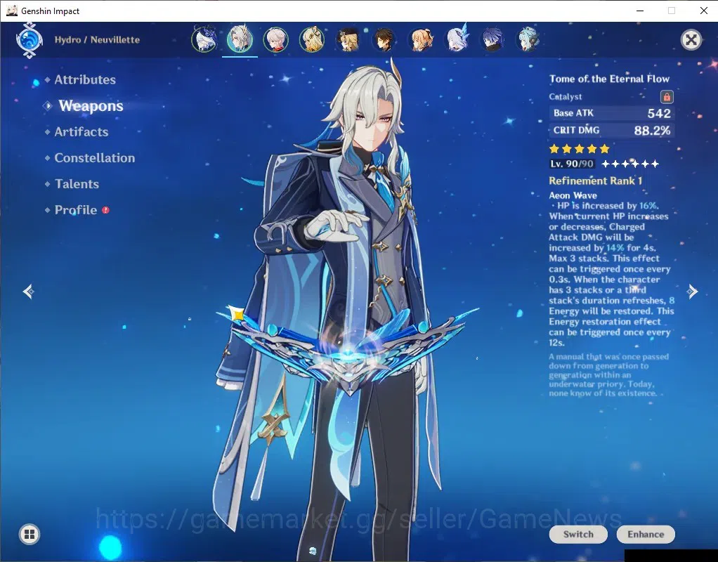 Genshin Impact Accounts ASIA|ENDGAME|AR 60|Rate ON|5 PremTeam[Flins+Neuvil image 8
