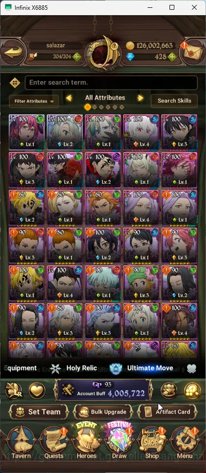 The Seven Deadly Sins: Grand Cross Accounts ASIA | 4,05M CC | 428 Diamond | 2 LR Gowther+Eliza image 2
