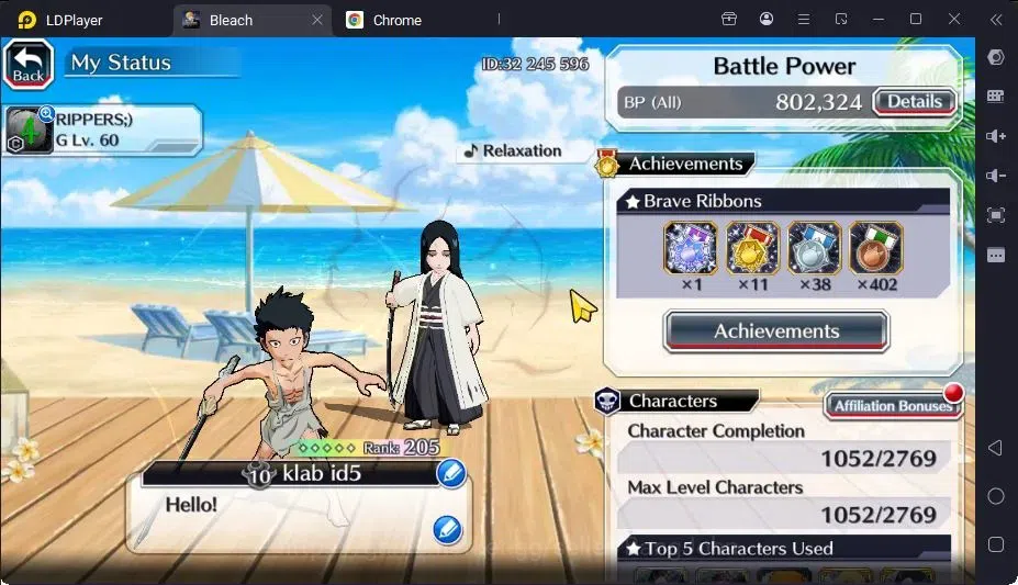Bleach: Brave Souls Accounts Mid-Tier GLOBAL |55K ORB+MidGame|IchigoDreamTeam,KenpachiTYBW26,Rangiku Swimsuit,Yachiru 2