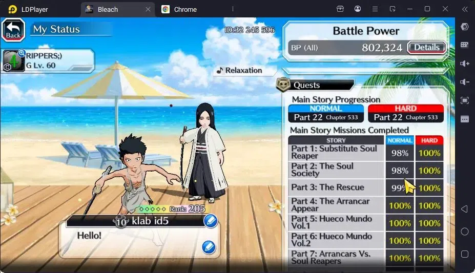 Bleach: Brave Souls Accounts Mid-Tier GLOBAL |55K ORB+MidGame|IchigoDreamTeam,KenpachiTYBW26,Rangiku Swimsuit,Yachiru 4