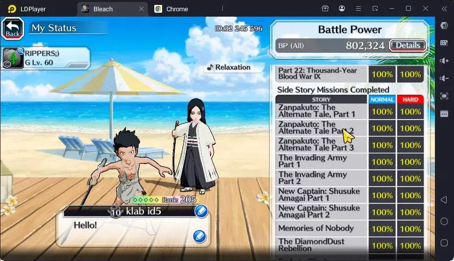 Bleach: Brave Souls Accounts Mid-Tier GLOBAL |55K ORB+MidGame|IchigoDreamTeam,KenpachiTYBW26,Rangiku Swimsuit,Yachiru 5