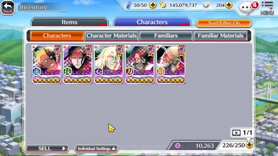 Bleach: Brave Souls Accounts Mid-Tier ASIA|766K BP+5MT|MidStory|Ichigo,Jugram,Yhwach,Genryusai,Yoruichi TYBW26|Aizen 1