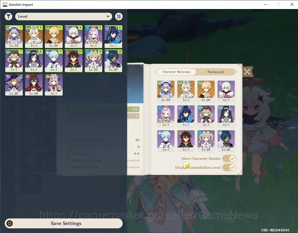 Genshin Impact Accounts Others Asia|AR 25| 1 Limited (Vesna) + 1 Standard (Mizuki) | All Unset | Low Main Quest & Map 1