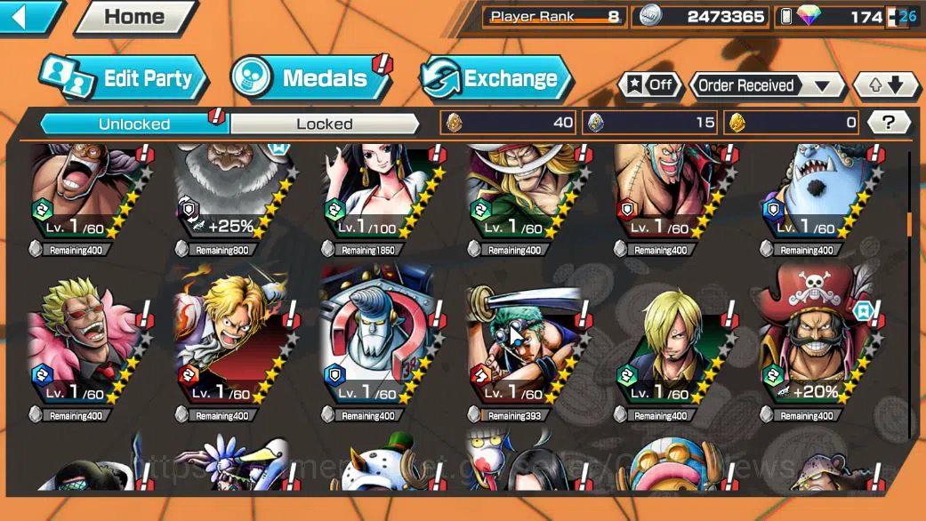 One Piece Bounty Rush Accounts Starter Global|6 EX|T5E ST.Jaygarcia,Gear5 Luffy,RO Roronoa Zoro,KING GOL D.Roger,AMS 7