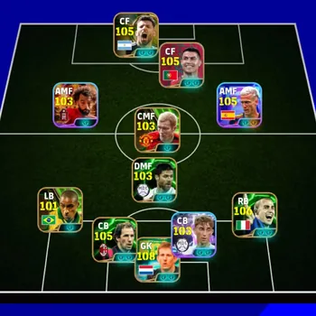 eFootball Accounts High-End Kolektif 3235 m.salah blitz x Van der sar x Ronaldo x Aguero x Dani olmo x messi