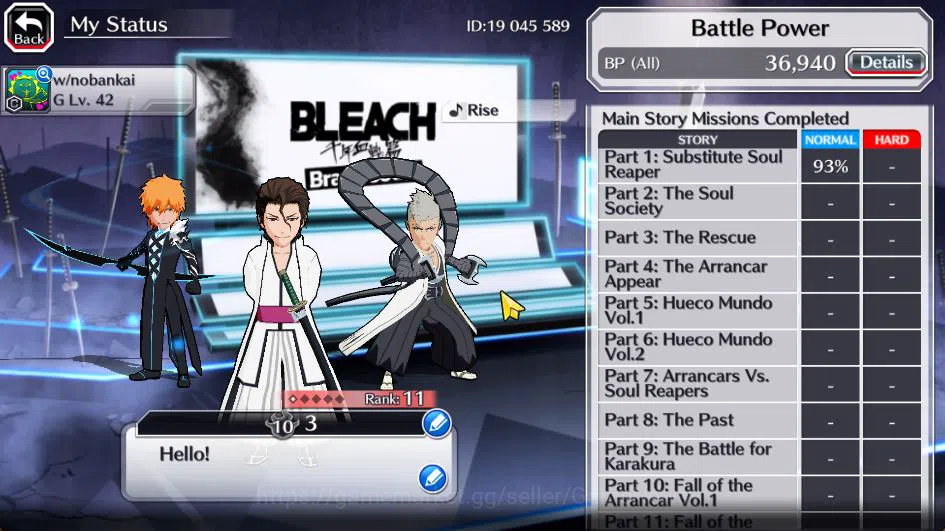 Bleach: Brave Souls Accounts Starter [GLOBAL]6K Orbs+Fresh All Story|Kensei TYBW24,Fierce(Soi Fon,Aizen),Ichigo 7th,Yoruichi 4