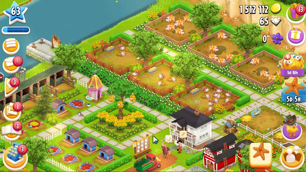 Hay Day Accounts Level 63 | Barn Storage 2450 + Silo Storage 2500 | 1,5M Coins, 65 Dm |CN ON|Log Supercell ID|Take 1