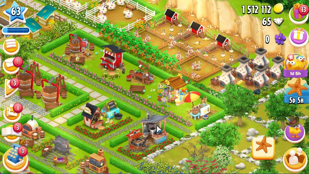 Hay Day Accounts Level 63 | Barn Storage 2450 + Silo Storage 2500 | 1,5M Coins, 65 Dm |CN ON|Log Supercell ID|Take 5