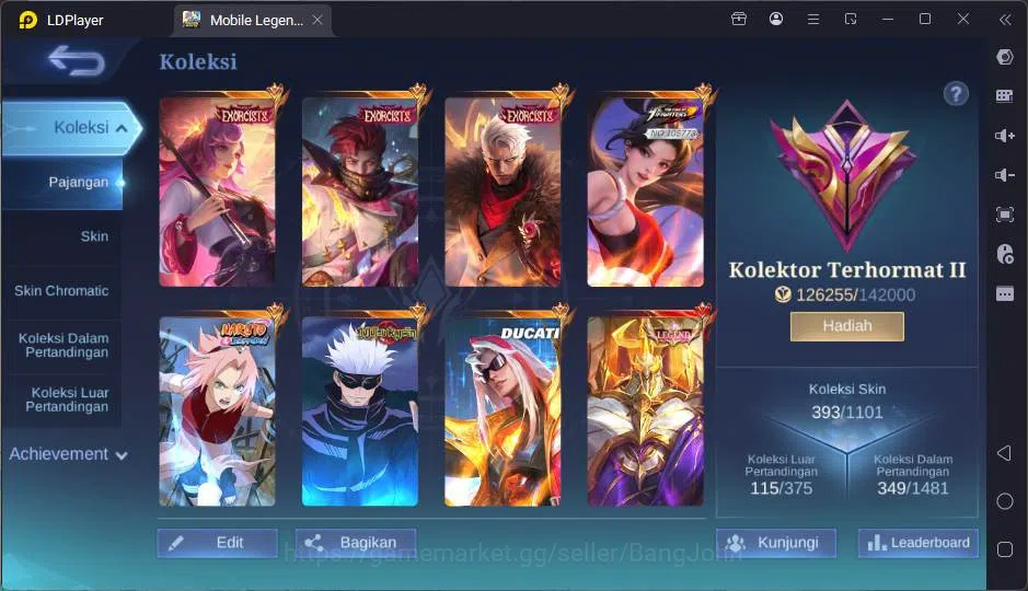 Mobile Legends: Bang Bang Accounts GLOBAL|Hero 132|Skin 393|Lg Johnson,Exo Kagura+Gra image 2