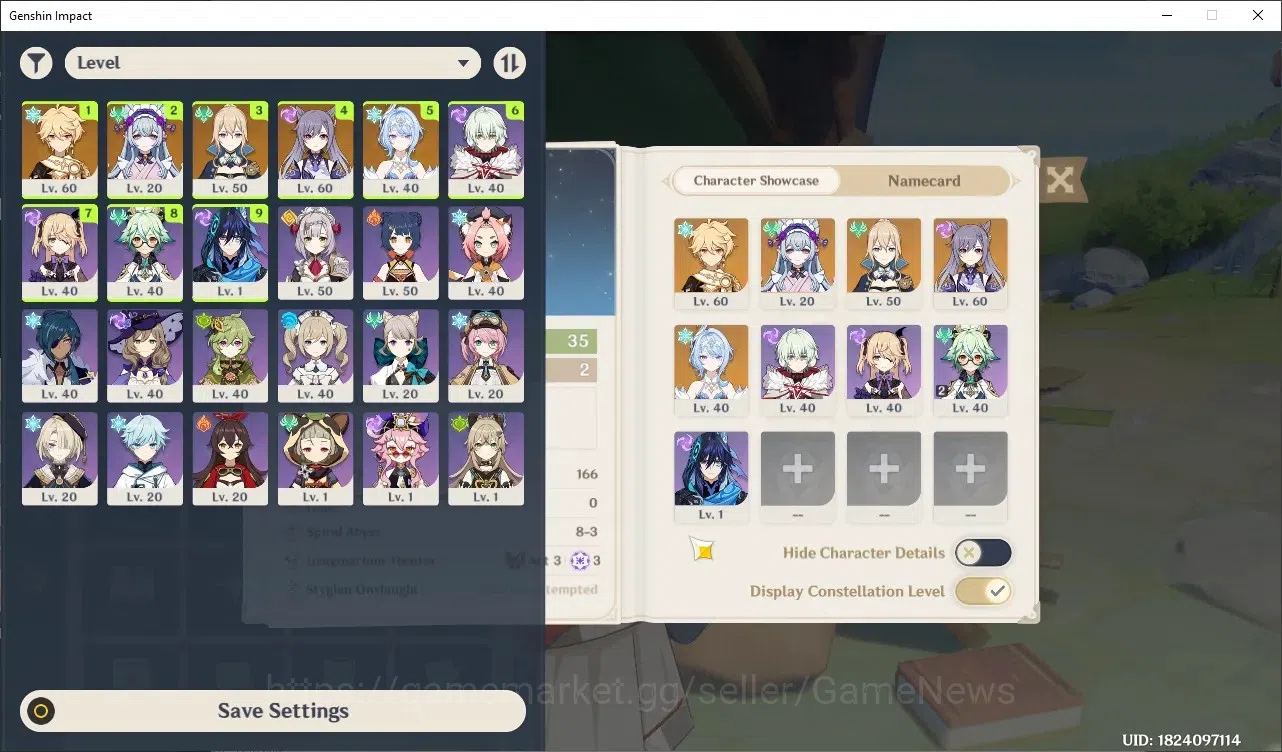 Genshin Impact Accounts Starter Asia|AR 35|1 Limited (Odette) +3 STD Char (Mizuki,Keqing,Jean) |Male MC|Low Explore|BD 1