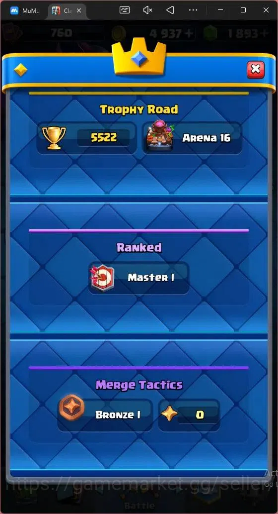 Clash Royale Accounts CL 760|KTL 11|Trophy 5522|Card 97|3 EVO|1 Hero|Are image 3