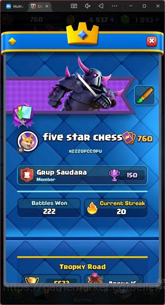 Clash Royale Accounts CL 760|KTL 11|Trophy 5522|Card 97|3 EVO|1 Hero|Are image 4