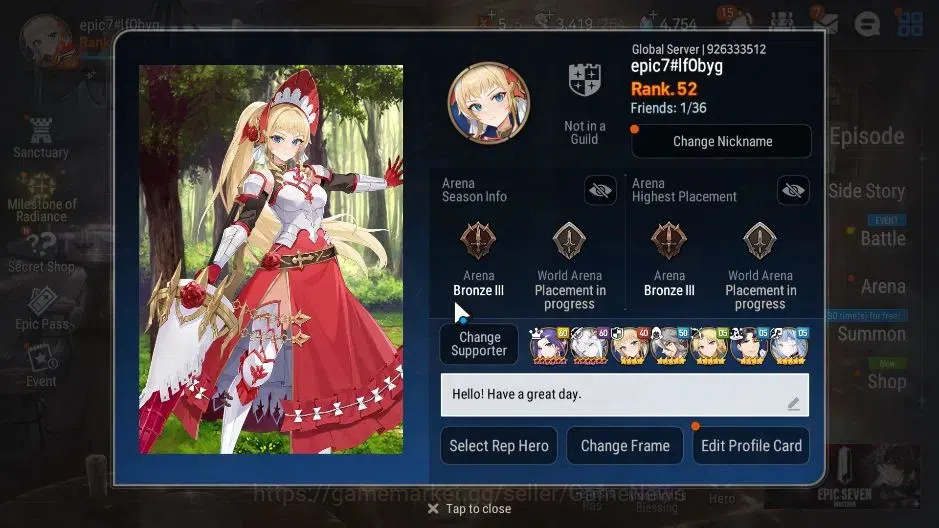Epic Seven Accounts GLOBAL|UnVerif|4 ML(Salome,AD Shadow,LC Belona)Set image 2
