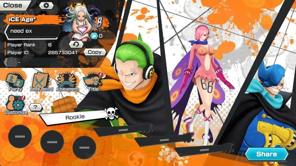 One Piece Bounty Rush Accounts Global | EX 3 |2 MAX | PR 8 | Gol D. Roger Lv.Max, image 2