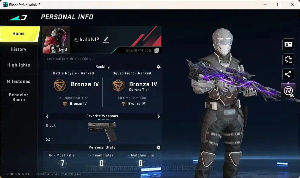 Blood Strike Accounts Others ASIA | 1 Eternal: Kala-Whisper|80 Eternal Upgrade Point|Playpal|Check SS BS2237B 1