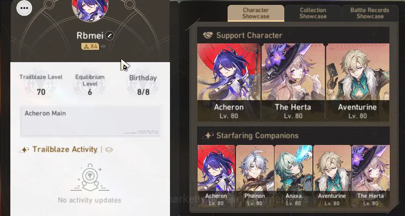 Honkai Star Rail Accounts Asia|TL 70|13 Limited|[Acheron E1,Phainon]+Sign Av image 2