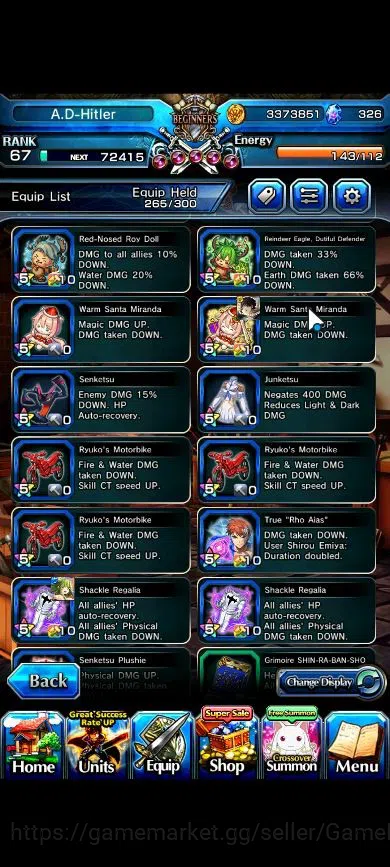Grand Summoners Accounts End-Game Global|Rank 67|18 Ascend|InumutaTW,EmiyaTW,WH Fen,LM 8