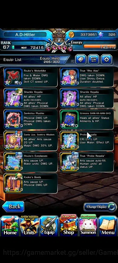 Grand Summoners Accounts End-Game Global|Rank 67|18 Ascend|InumutaTW,EmiyaTW,WH Fen,LM 9