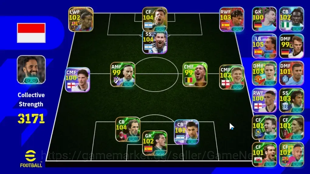 eFootball Accounts Legends & Iconic Players Android|Power 3171|Big Time Old Ronaldinho,R.Carlos|12 Epic F.Baresi,John 1