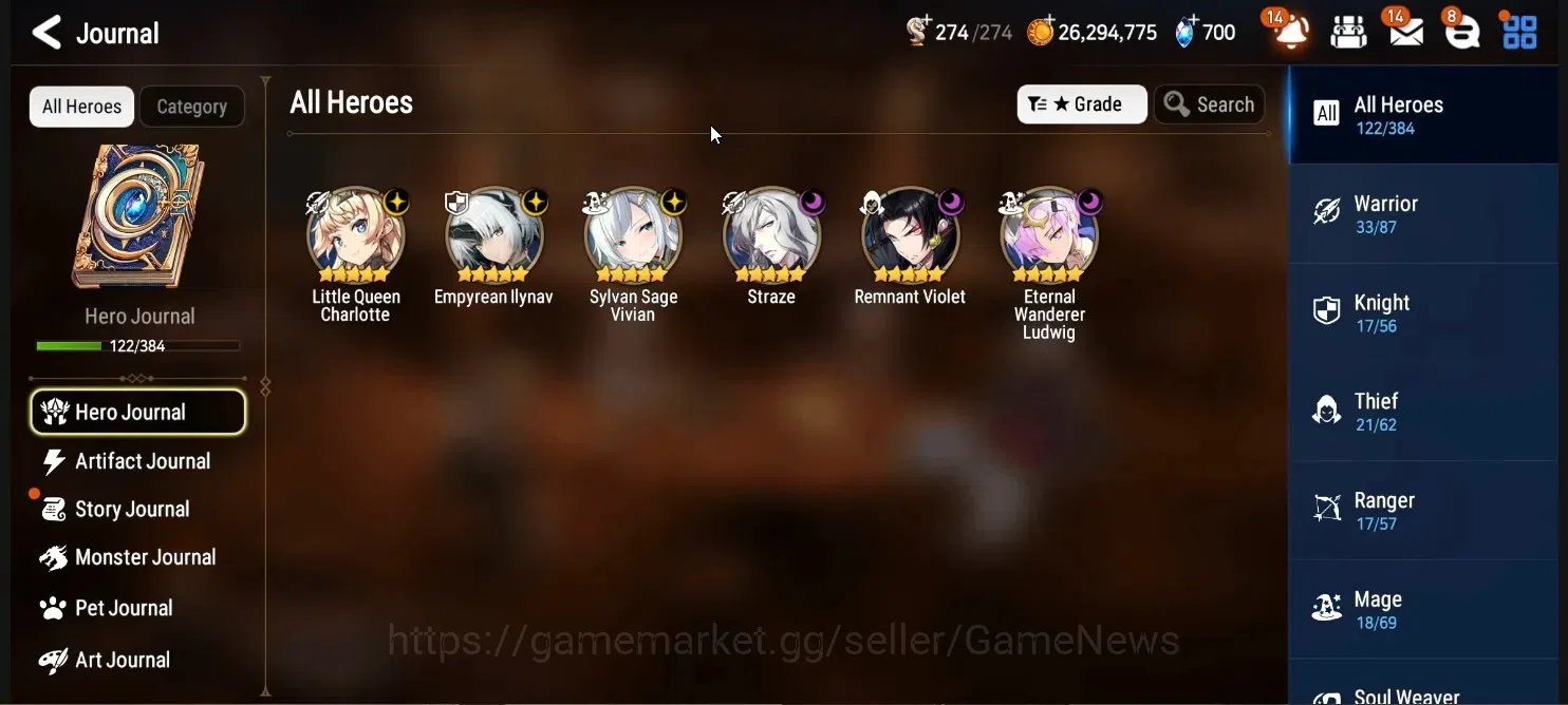 Epic Seven Accounts High-End Global UnVerif|NewEra|6 ML(LQ Charlotte,E Ilynav,Straze,SS Vivian Etc) Aram,Argent 1