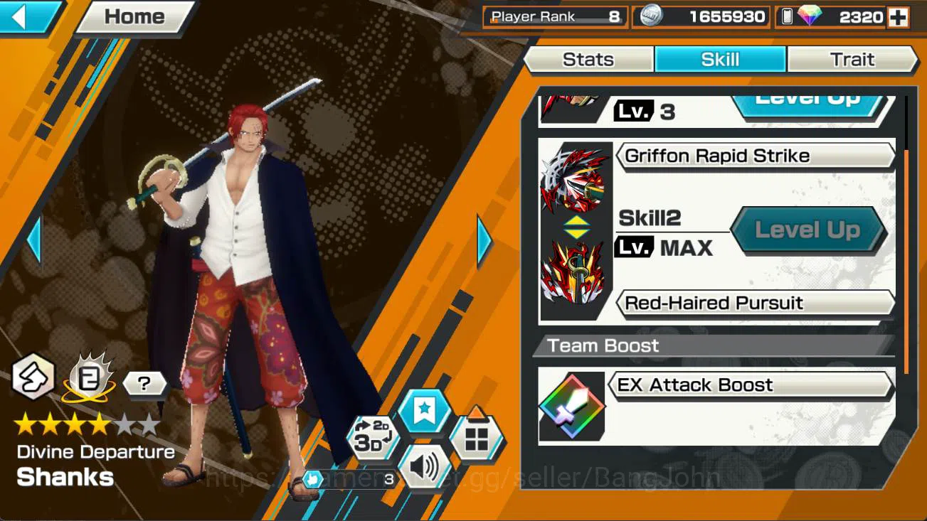 One Piece Bounty Rush Accounts Others GLOBAL | ex 4, Legendary hero Garp, GP Newgate, FR shanks, DD Shanks, check SS OPBR164B 4