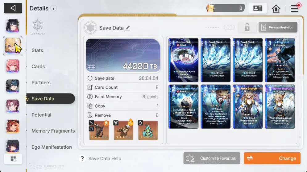 Chaos Zero Nightmare Accounts GLOBAL Lv 45|5 SSR(RitaM1,LukeM1,Magna,Mei Lin,Kayron)+9 SR(BerylM6,MikaM1,NiaM3,etc)|16 SR 8