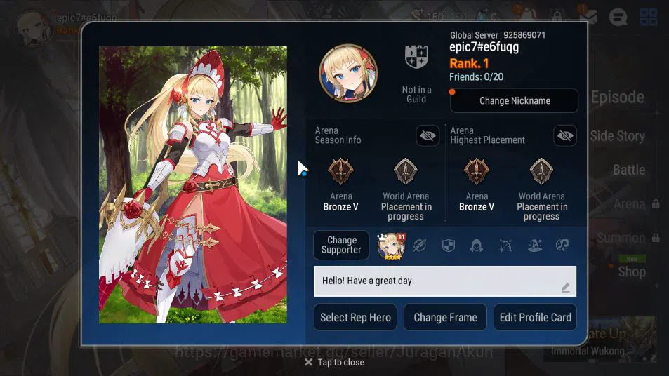 Epic Seven Accounts Global Unverif | Fresh Starter | Low Progress | 1  image 2