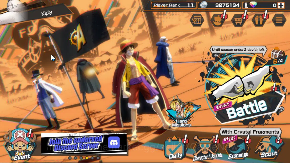 One Piece Bounty Rush Accounts Starter Global|5 EX|BMO Kaido,WI Trafalgar Law,MWD Luffy,FE Sabo,BP Kuzan|Rank