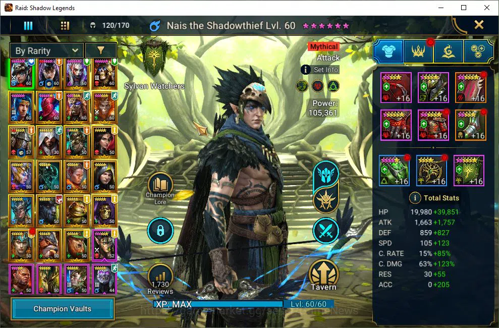 Raid: Shadow Legends Accounts Mid-Game Lv51 683K Power|1 Mythic(Nais the Shadowthief)+22 3