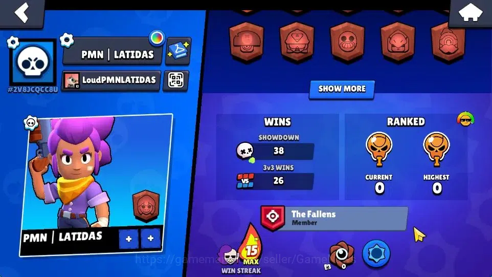 Brawl Stars Accounts 1025 Trophy | 9040 Bling | 13 Brawlers 1 Max Lvl ( image 3