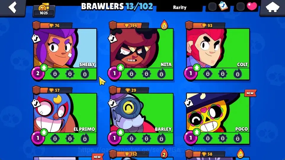 Brawl Stars Accounts 1025 Trophy | 9040 Bling | 13 Brawlers 1 Max Lvl ( image 8