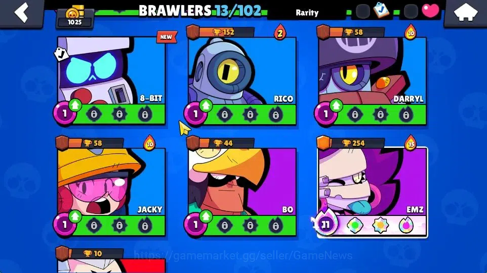 Brawl Stars Accounts 1025 Trophy | 9040 Bling | 13 Brawlers 1 Max Lvl ( image 9