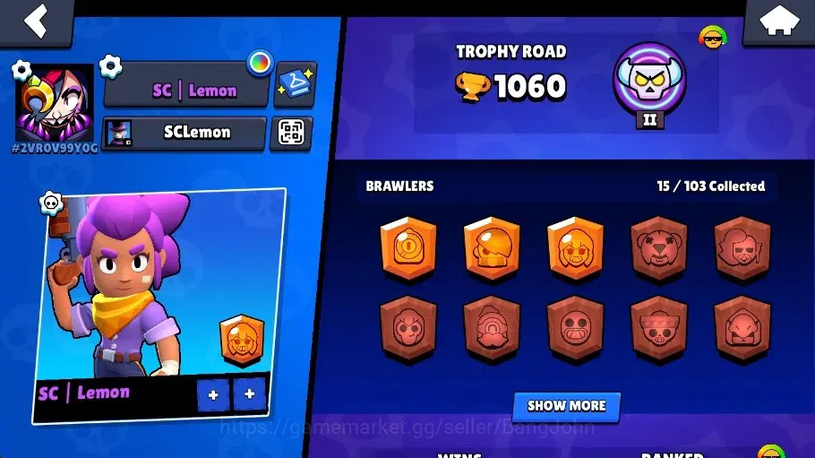 Brawl Stars Accounts Global | 1060 Thropy|15 Brawler|3 Max Hypercharge( image 2