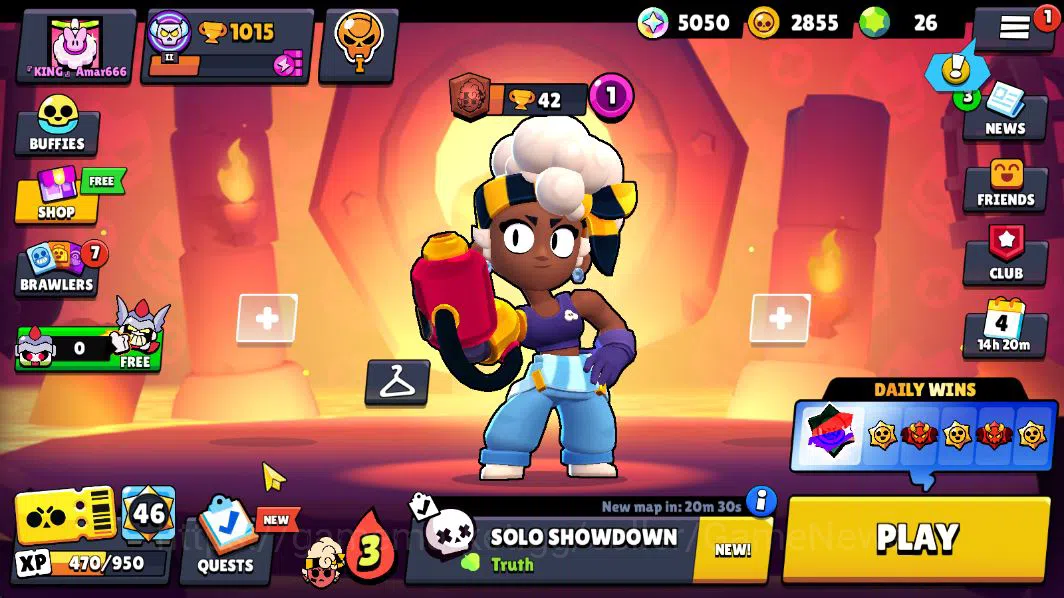 Brawl Stars Accounts 1015 Trophy |16 Brawlers 3 MAX Lvl (Shelly,Tick,Bo) | 1 Epic Skin (Royale Trunk) |CN 1